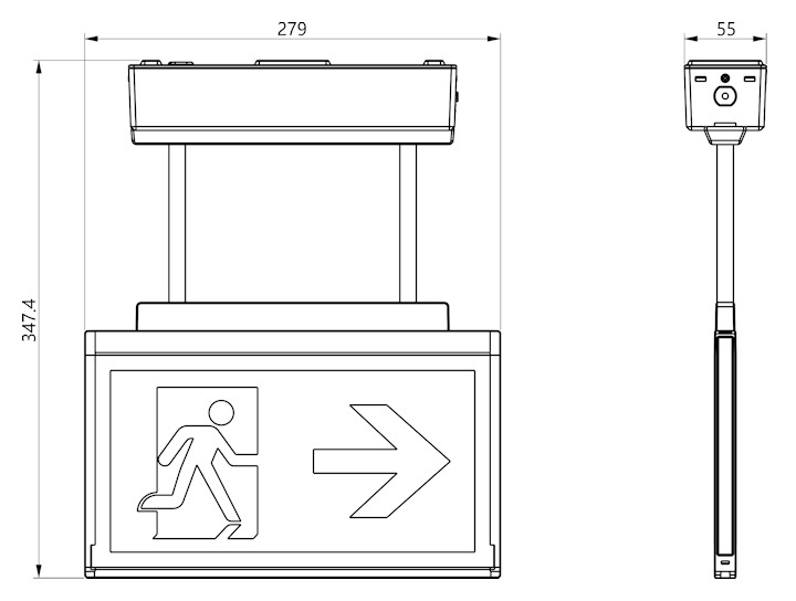 Чертеж световые указатели эвакуационного выхода Moncato DP918