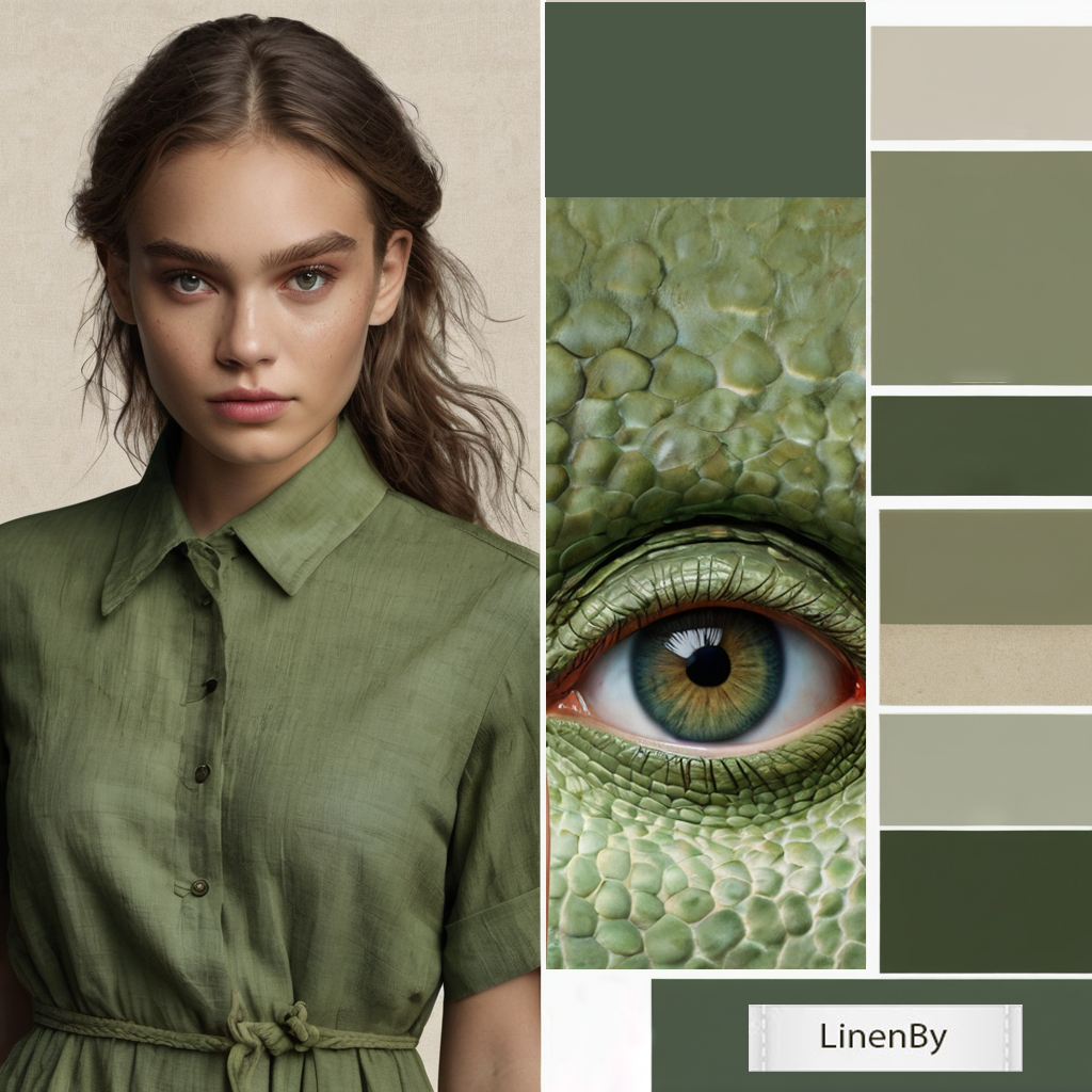 Модные цвета 2025-2026-Iguana — Игуана PANTONE 18-0525-linenby.by