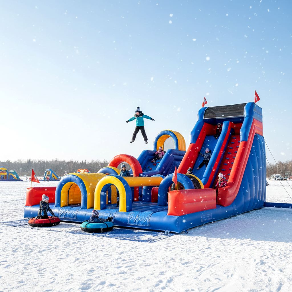 Зимние батуты и горки