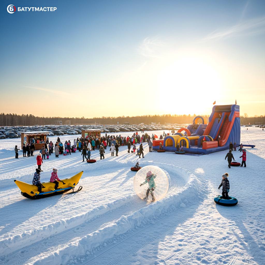 Процветающий зимний парк развлечений