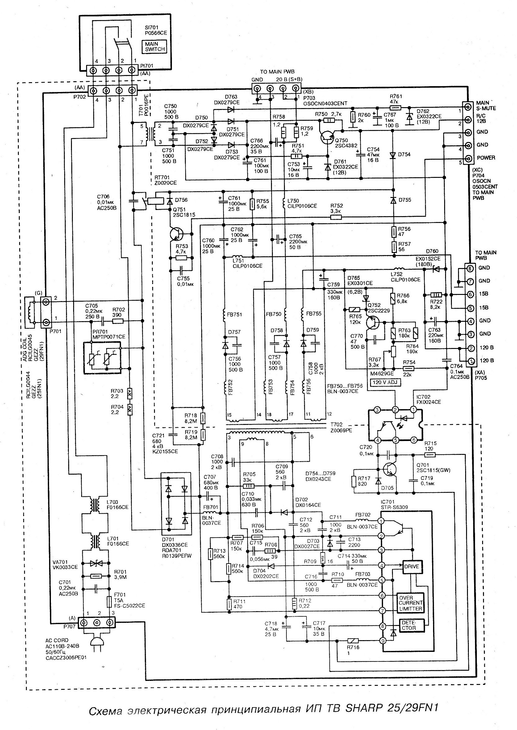 Sharp lc 20t1ru схема