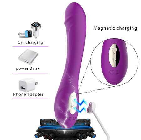Вибратор-фаллоимитатор HWOK G-spot реалистичный, USB-магнитная зарядка