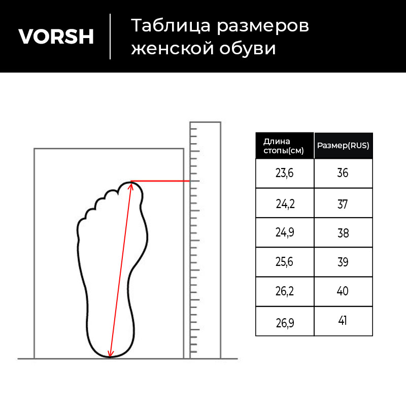 Как определить размер своей обуви | интернет-магазина Vorsh