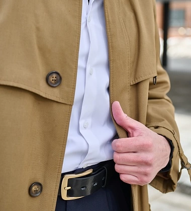 мужской ремень кожаный черного цвета