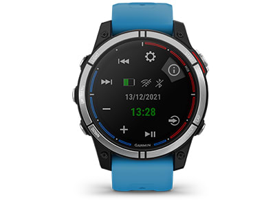 Умные часы Garmin Quatix 7 с синим силиконовым ремешком: АУДИОСИСТЕМА FUSION-LINK