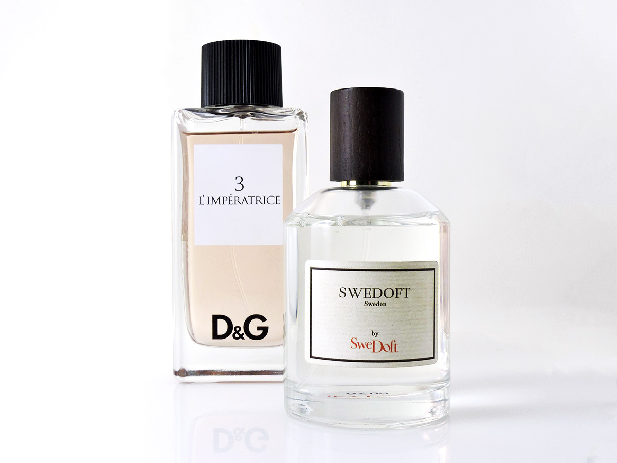 Два похожих аромата с нотой киви и мускуса. D&G 3 L'Imperatrice и Swedoft by Swedoft