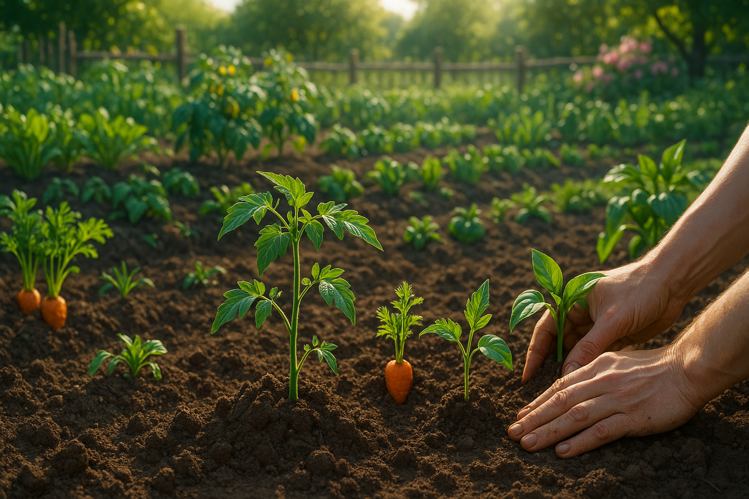 Грядки с овощами, оптимизация пространства и урожайности
