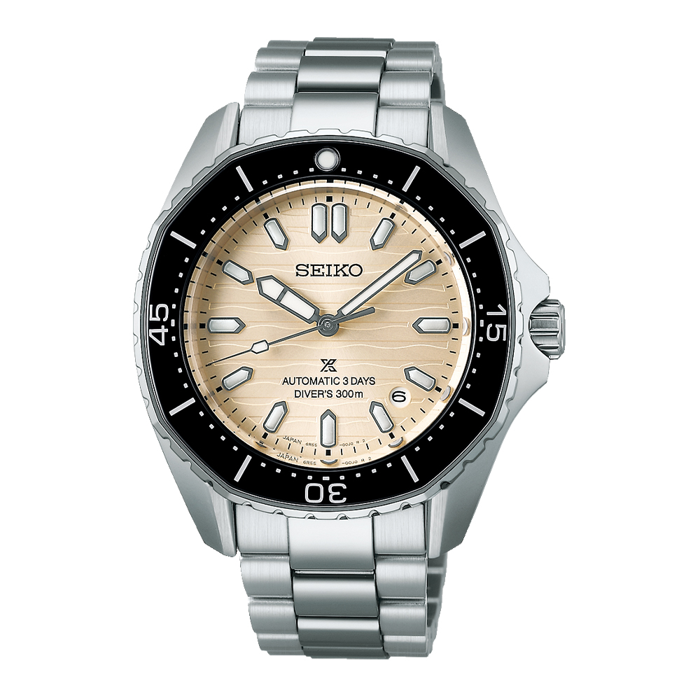Seiko SPB481J1 — купить в Москве Seiko Prospex SPB481J1 Coastline с циферблатом цвета слоновой кости и чёрным безелем