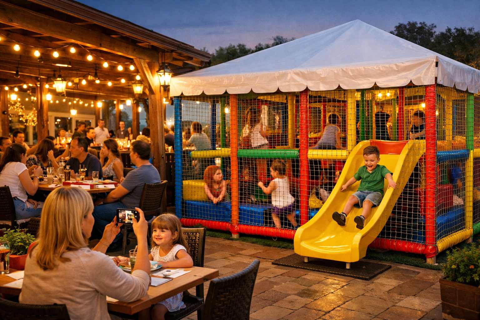 Ресторан с верандой и лабиринтом