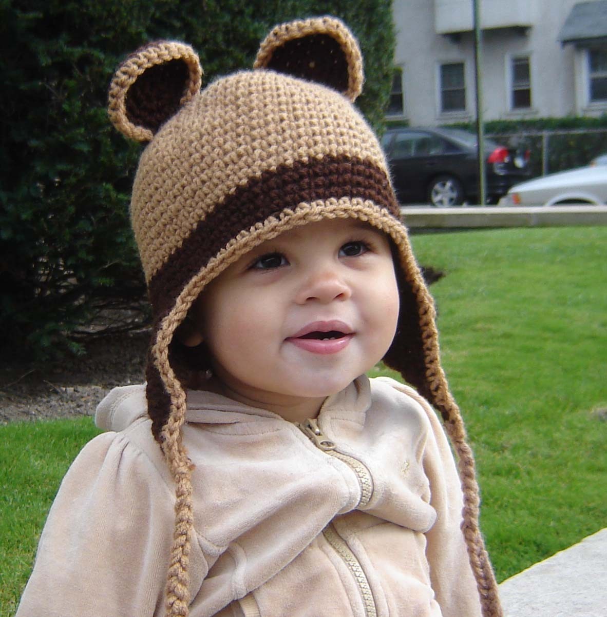 Вязаная шапочка с помпоном для новорожденного Наследник Выжанова, экрю | Купить в Piccolo в Спб