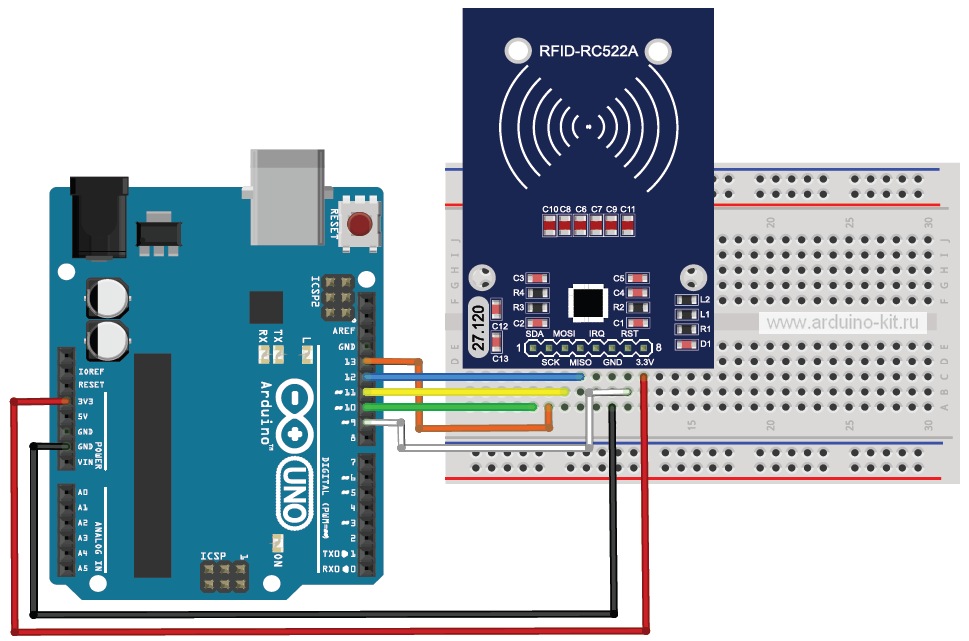 Arduino проект 28: Считыватель RFID на примере RC522. Принцип работы, подключение