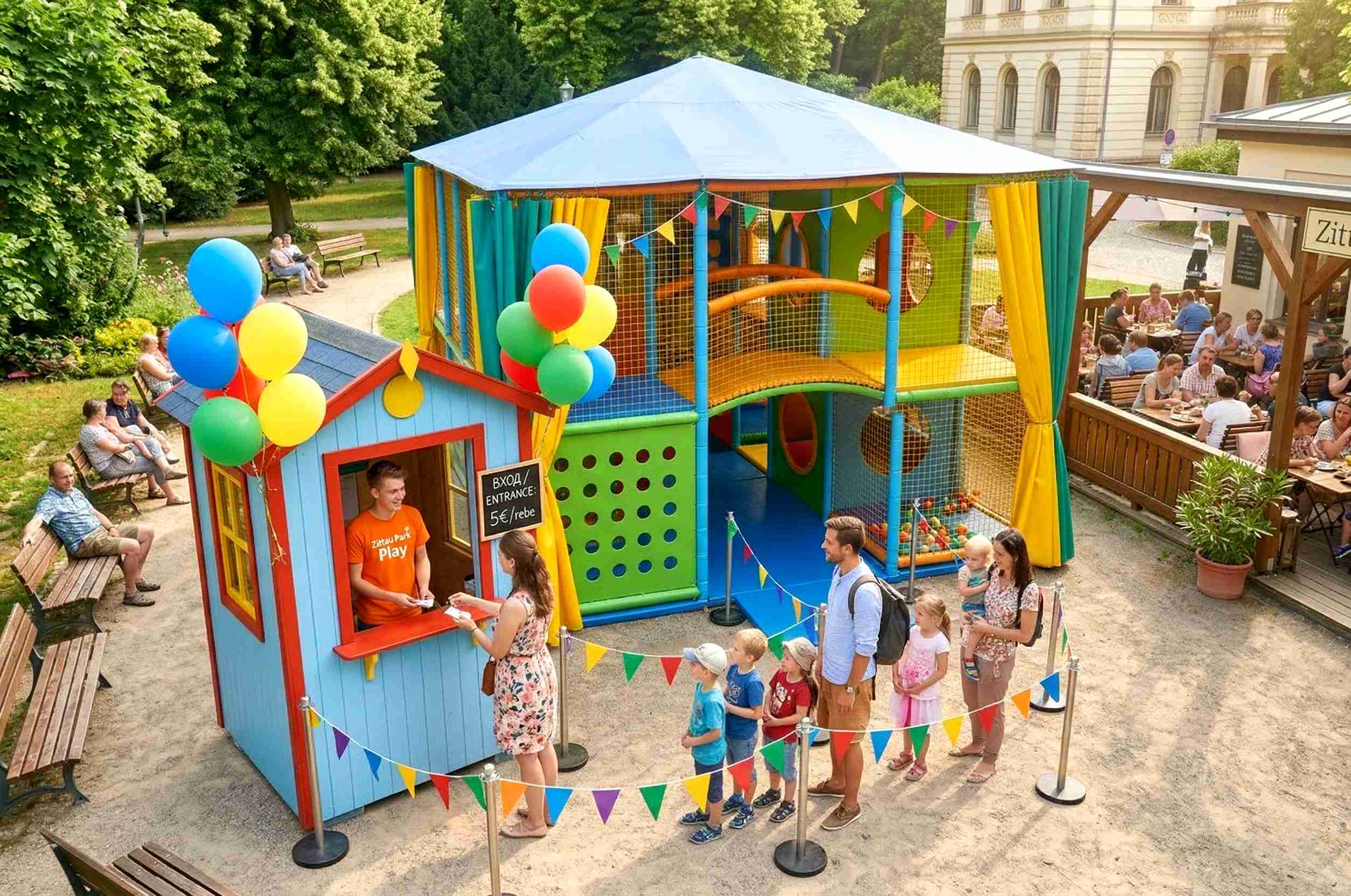 Касса и входная зона лабиринта