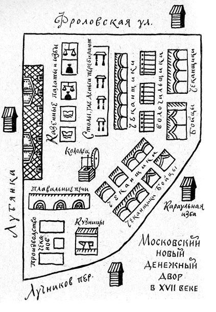 Схема монетного двора XVII века