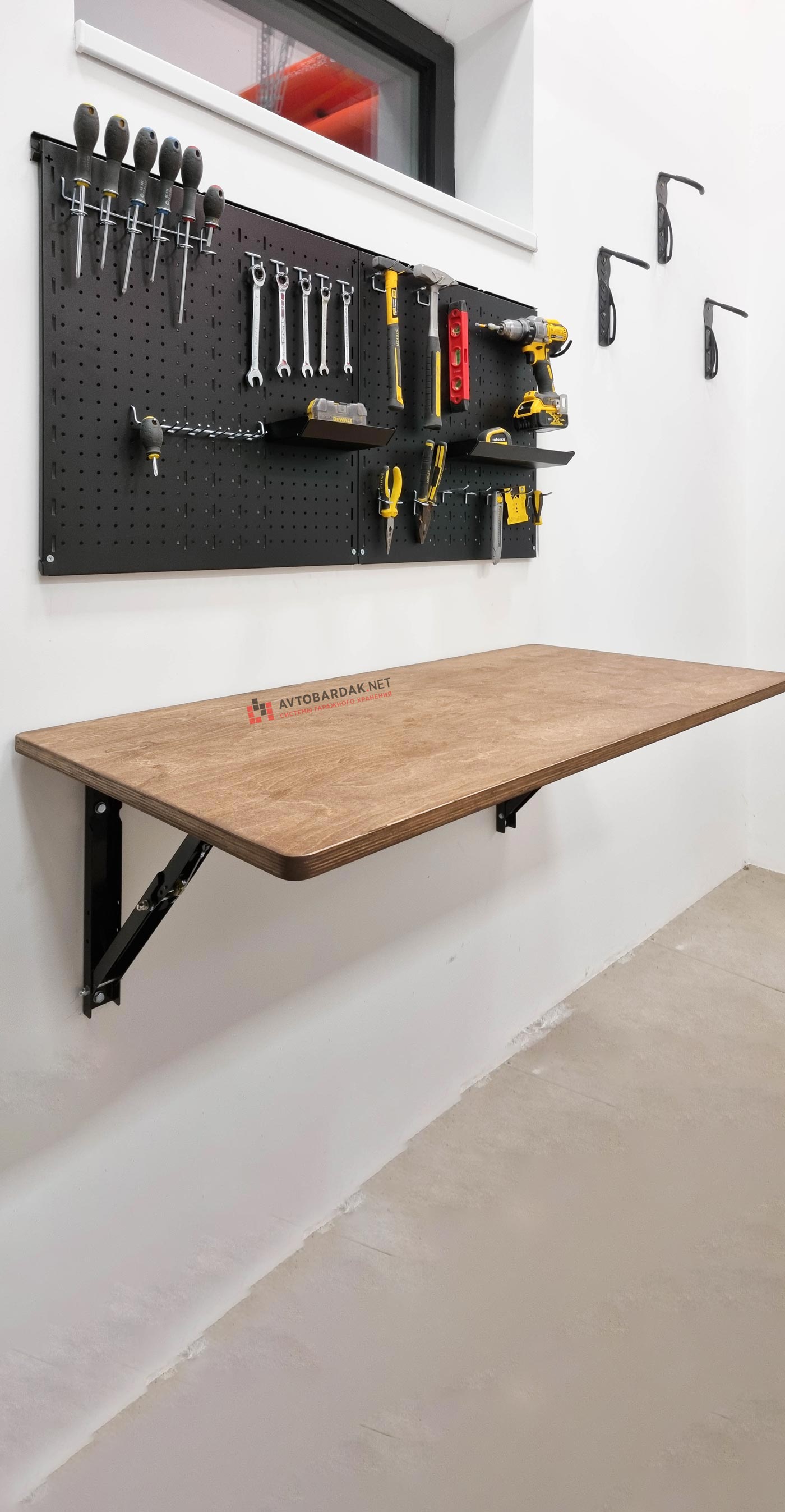 Варианты складных механизмов и столешниц откидных верстаков