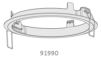 Рамка белого цвета для встраиваемого монтажа светодиодного эвакуационного светильника серии Starlet Round LED SO