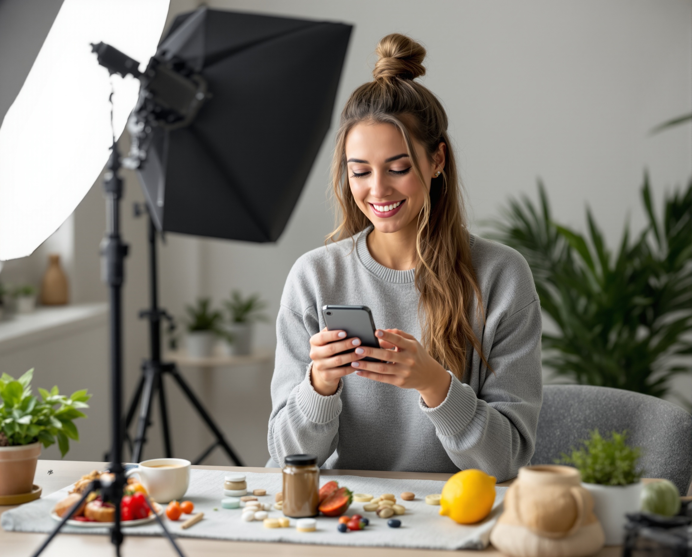 Блогер создаёт контент