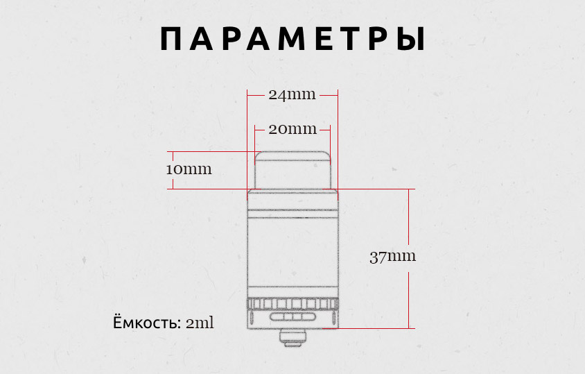 Параметры Digiflavor Pharaoh Mini RTA