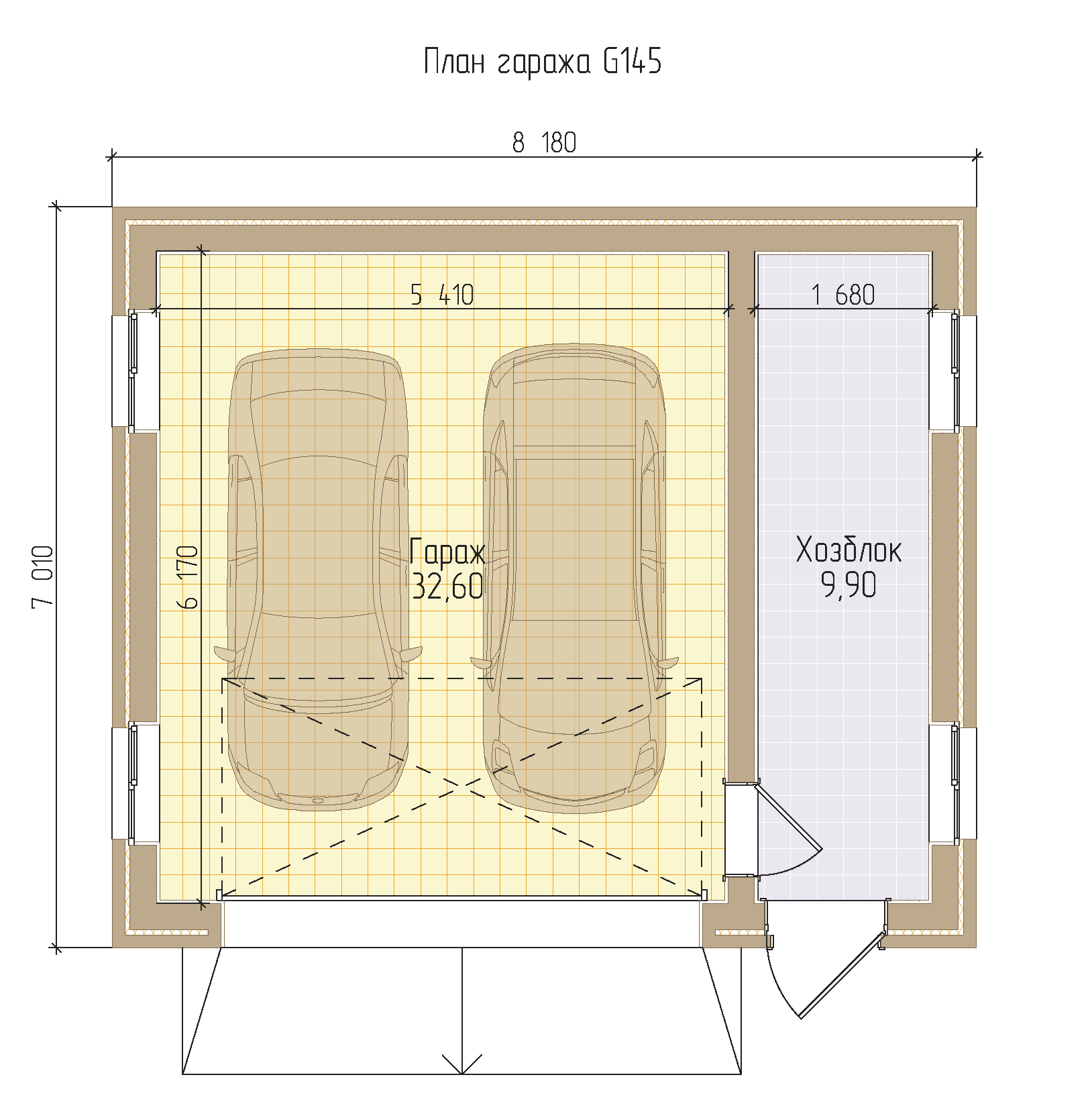 Гараж на 2 машины с хозблоком 