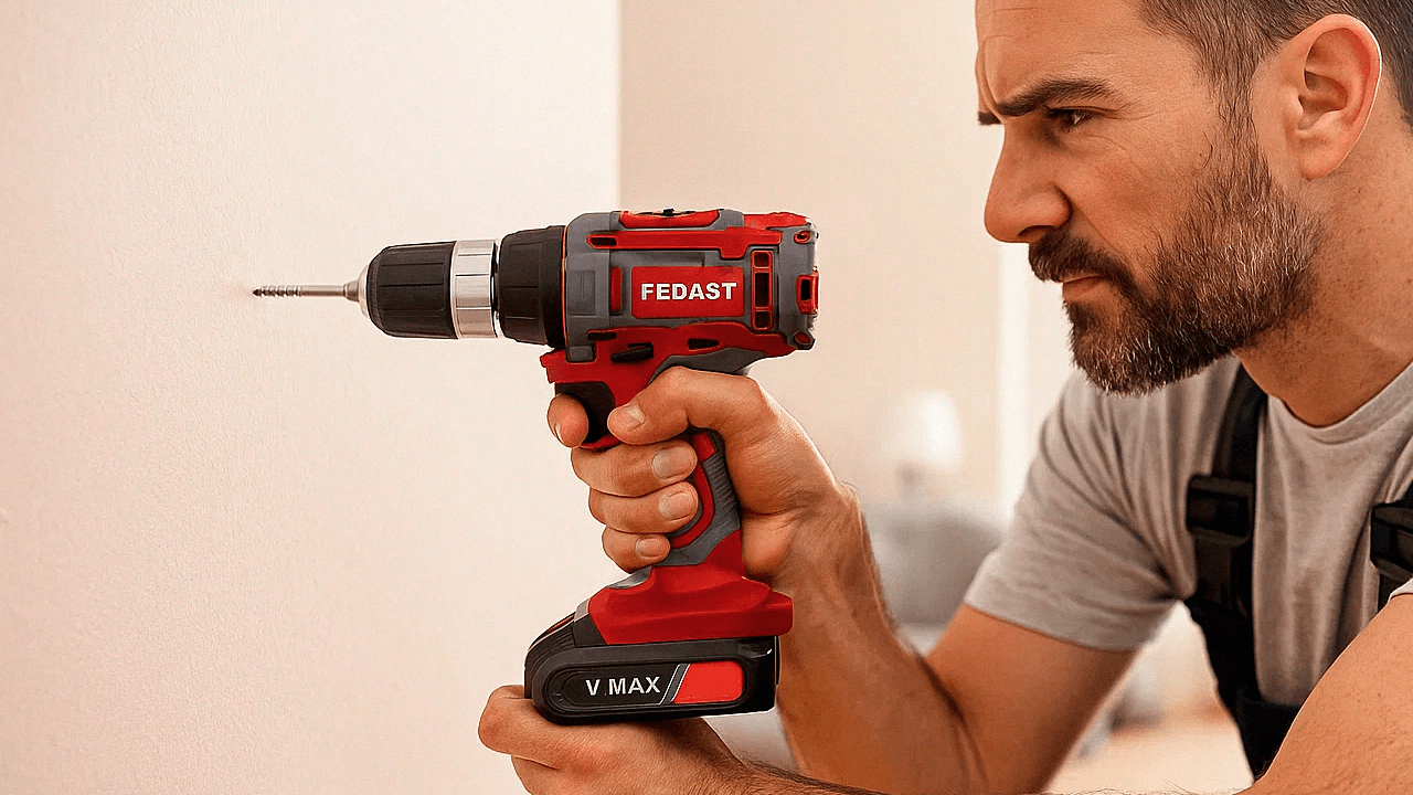 Работа шуруповертом Fedast Работа шуруповертом Fedast