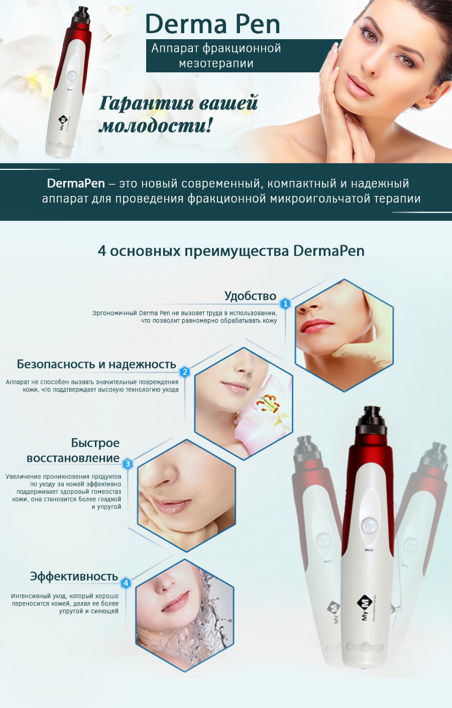 DermaPen My-M - аппарат фракционной мезотерапии