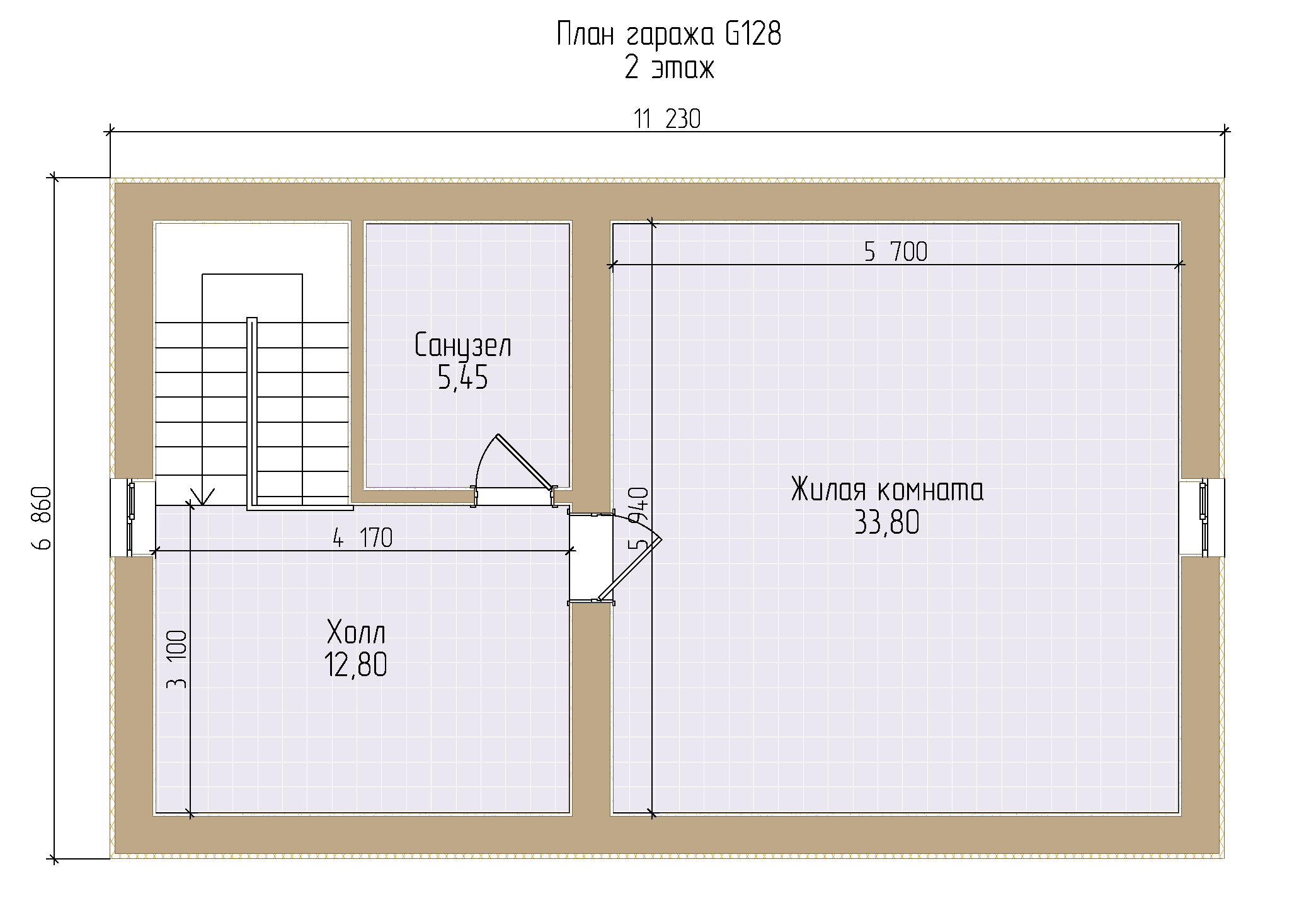 План гаража с мансардой