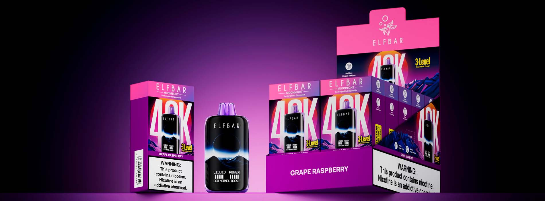 ELF BAR MOONNIGHT 25000 на витрине вейп-шопа по оптовой цене
