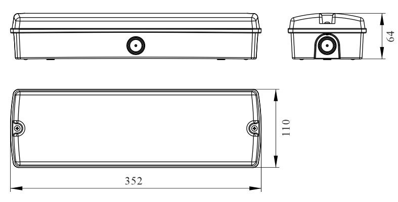 Чертеж указателя эвакуационного выхода Moncato DP641 OPAL IP65 D-sign