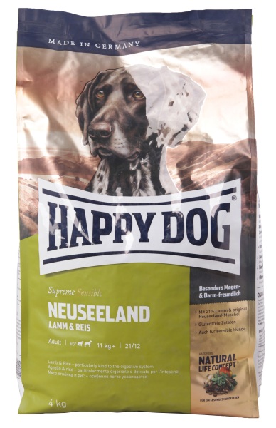 Корм для чувствительных собак Happy Dog Neuseeland Supreme Sensible с Ягненком и Рисом