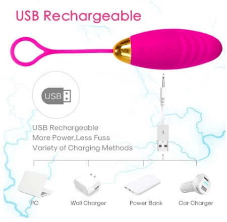 Виброяйцо с пультом ДУ фиолетовое_USB зарядка
