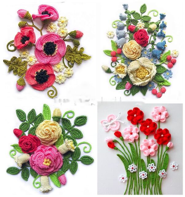 Цветы крючком - схемы и описания игрушек амигуруми.