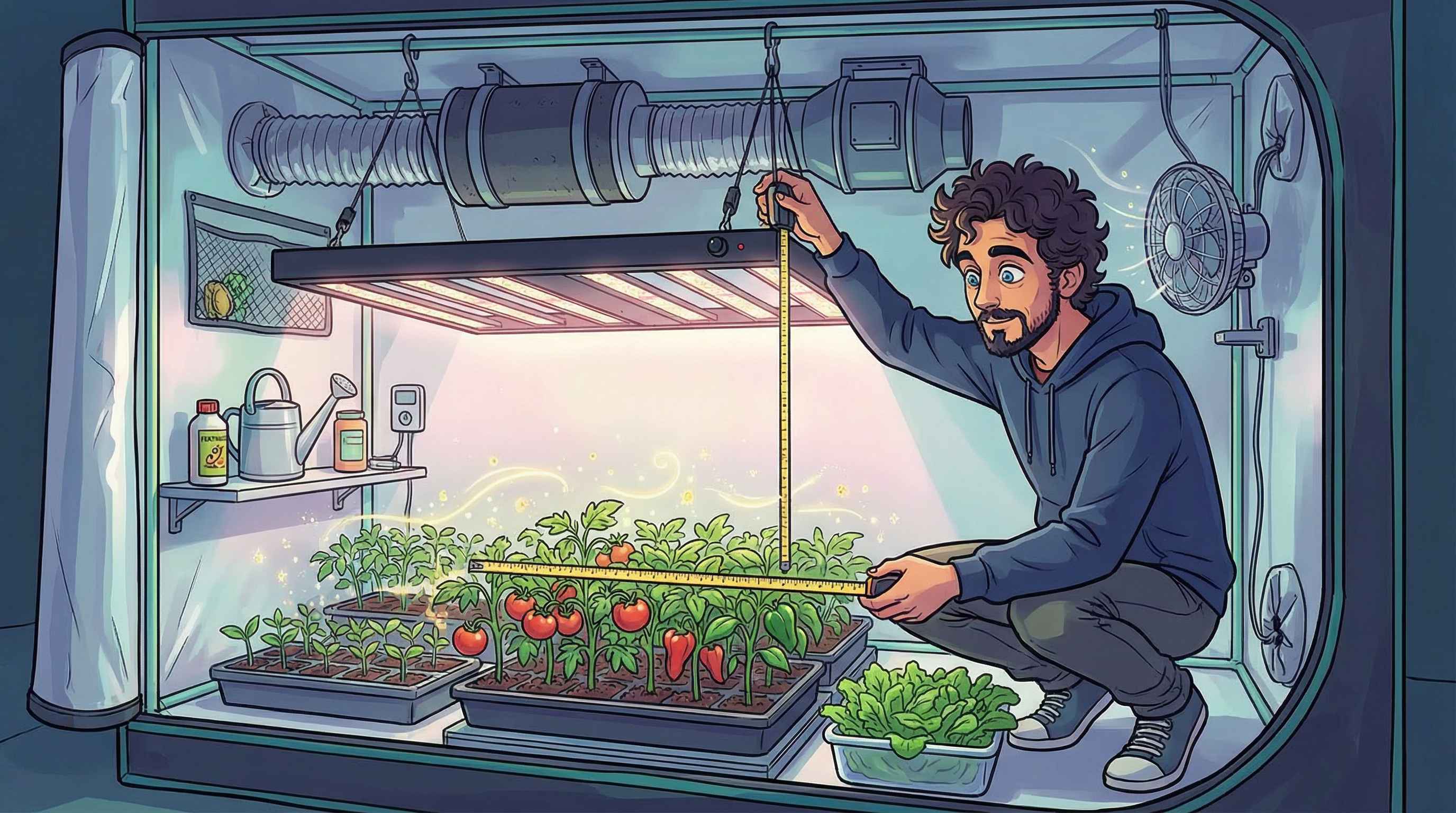 Гроубокс с фитолампой для выращивания растений в домашних условиях