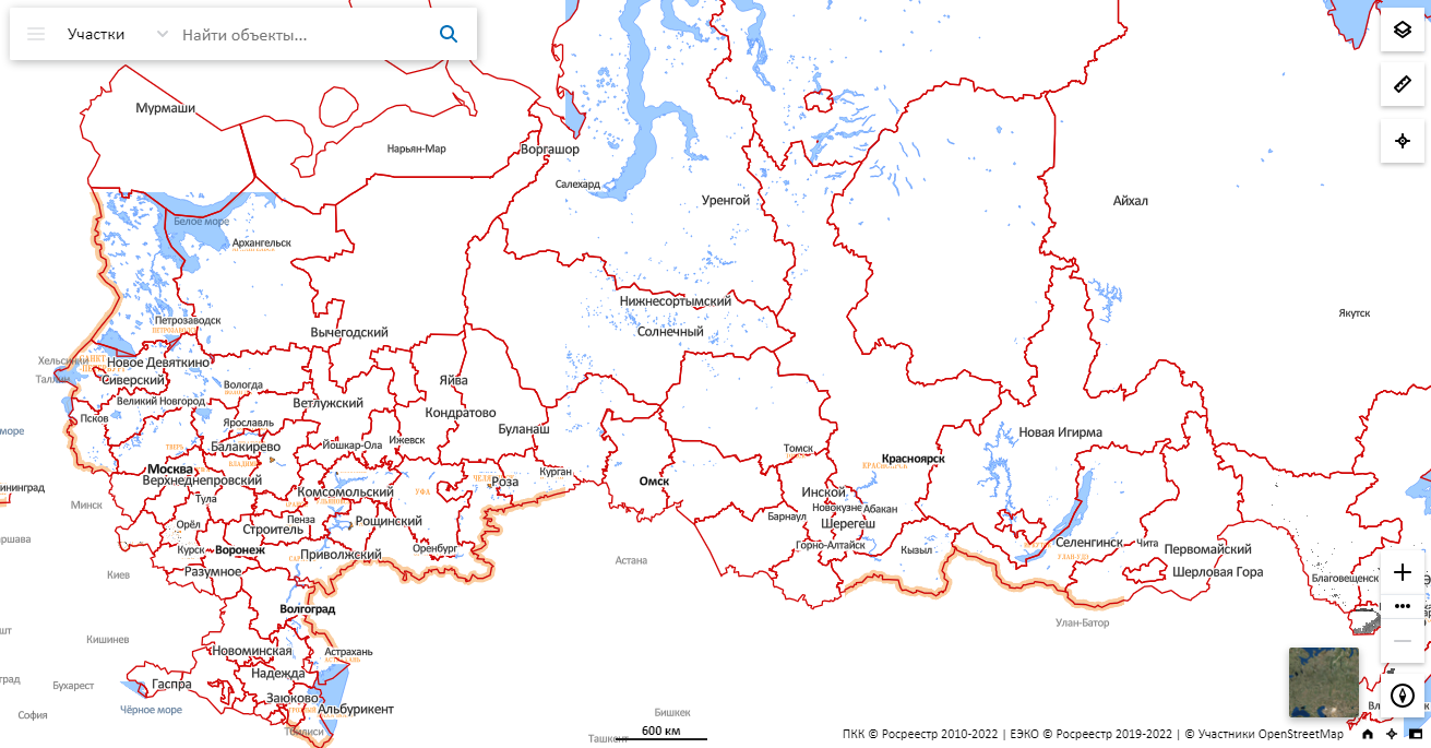 Карта росреестр рф