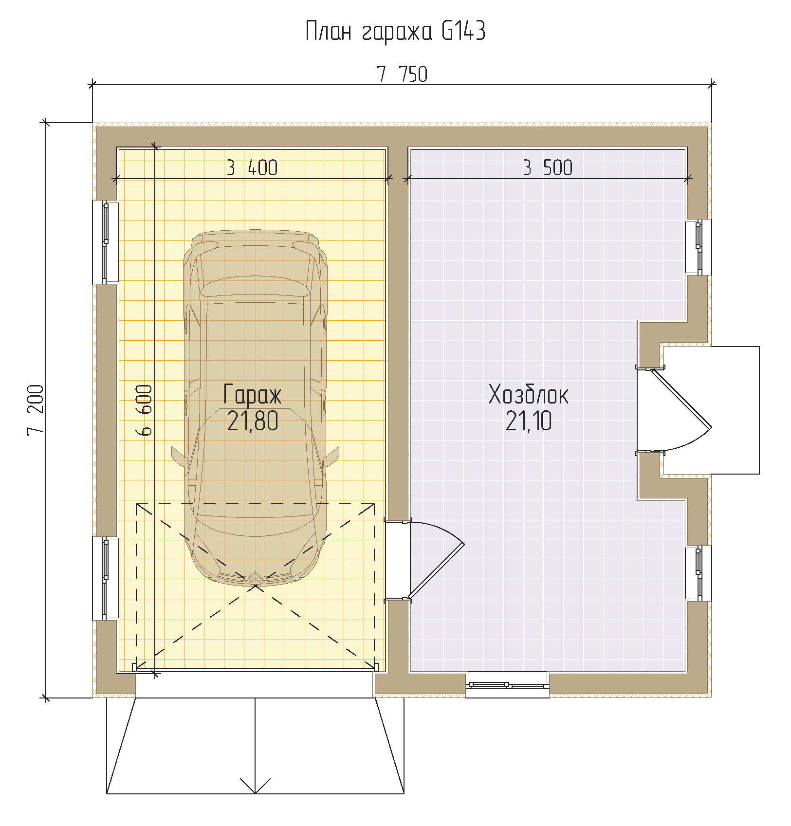 План гаража 6 на 6
