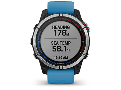 Умные часы Garmin Quatix 7 с синим силиконовым ремешком: ПОТОКОВЫЕ ДАННЫЕ