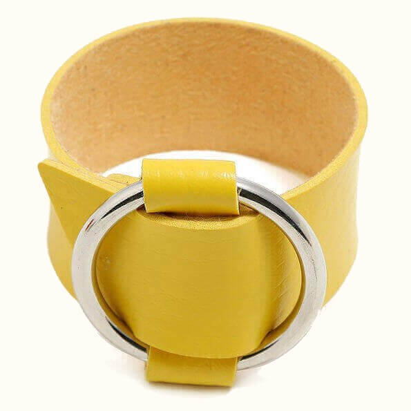 БРАСЛЕТ ЖЕЛТЫЙ ЖЕНСКИЙ КОЖАНЫЙК 64385