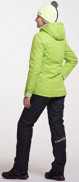 NSW108880 Женский утеплённый прогулочный лыжный костюм Nordski Active Lime-Black