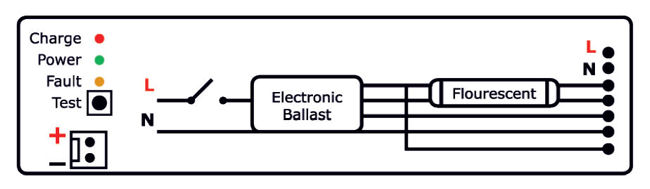 Схема подключения ЭПРА к блоку аварийного питания БАП 1.0 Pelastus