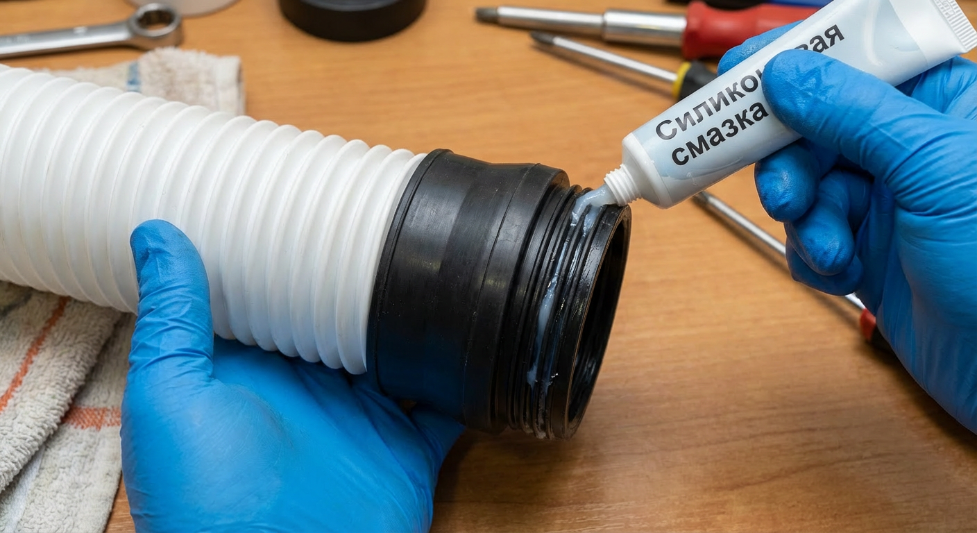 Сравнение двух гофр: обычная полупрозрачная (дешевая) и плотная белая армированная (качественная). Визуальная разница в плотности материала