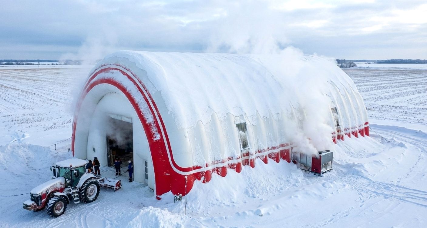 Всесезонность - ангар зимой