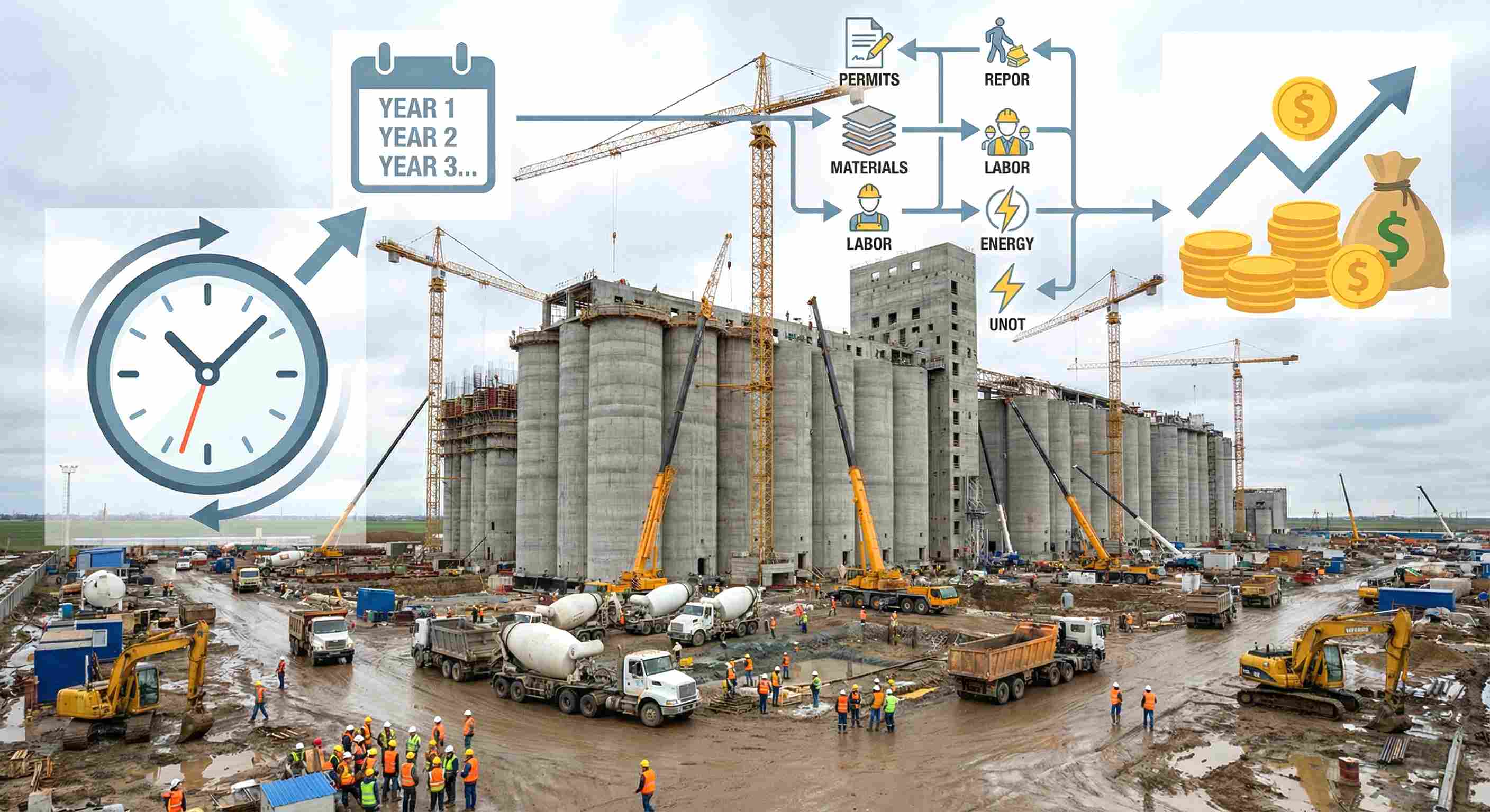 Недостатки капитальных построек - строительство элеватора
