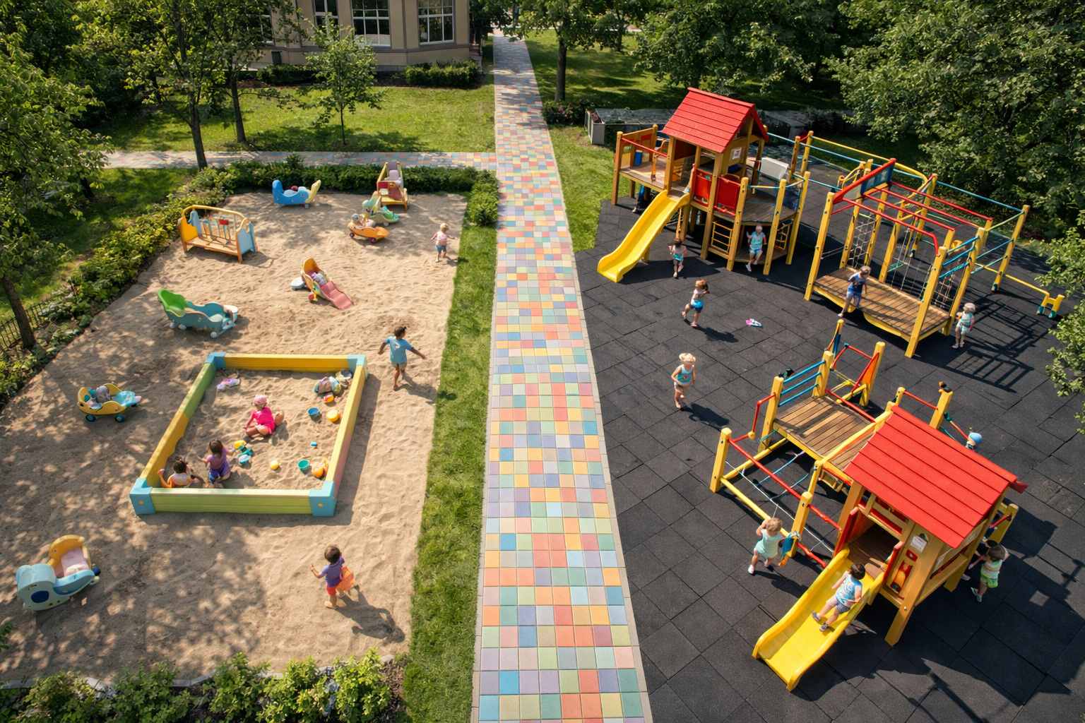 Зонирование площадки для смешанных групп