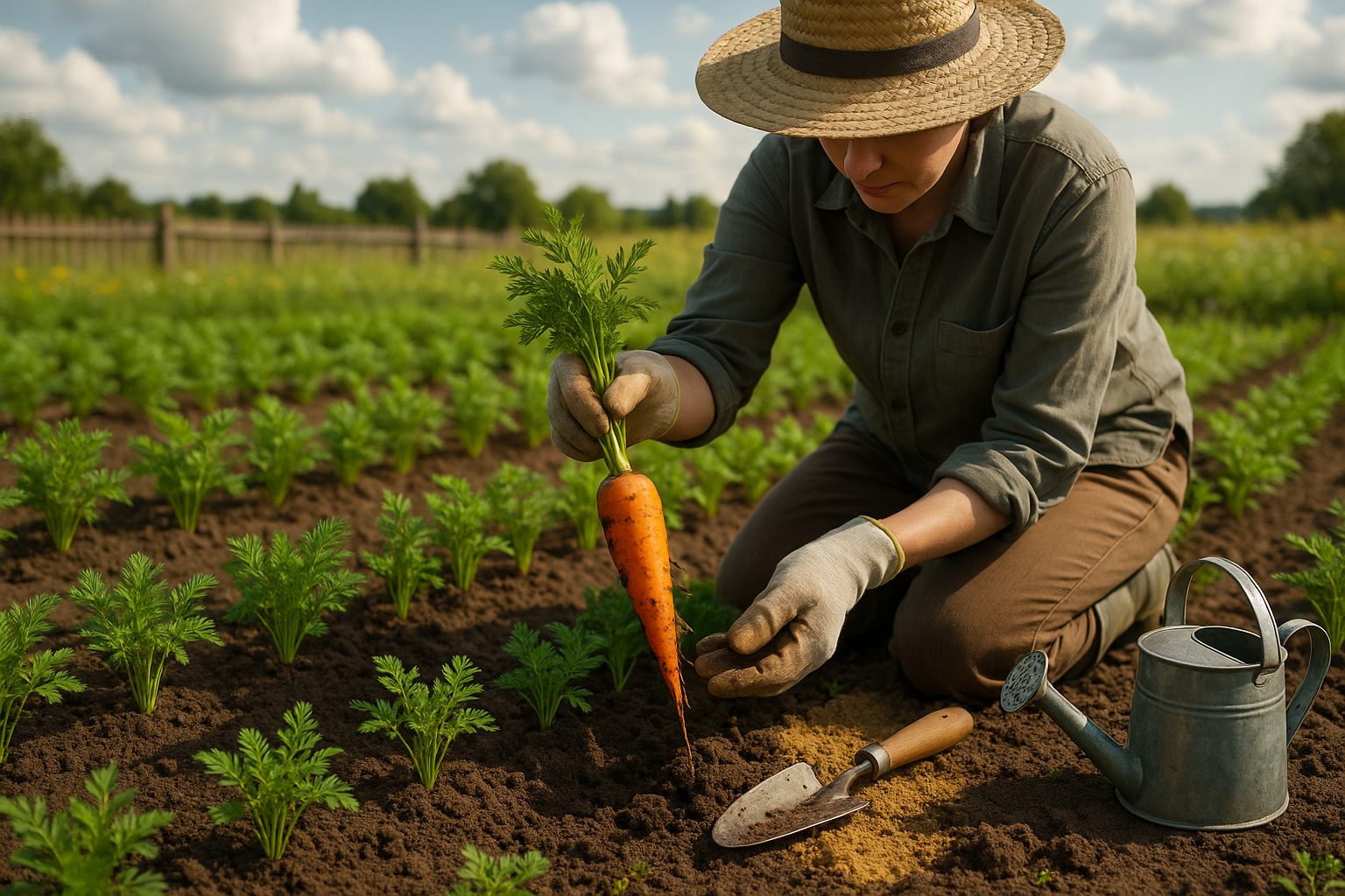 Морковь на грядке в России