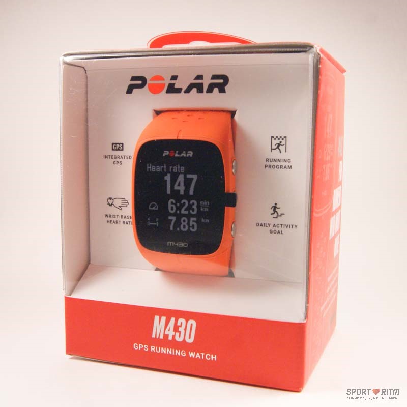 Polar M430 оранжевого цвета в коробке