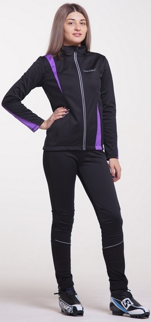 NSW323990 Утеплённая лыжная разминочная куртка Nordski Active Black-Violet женская 