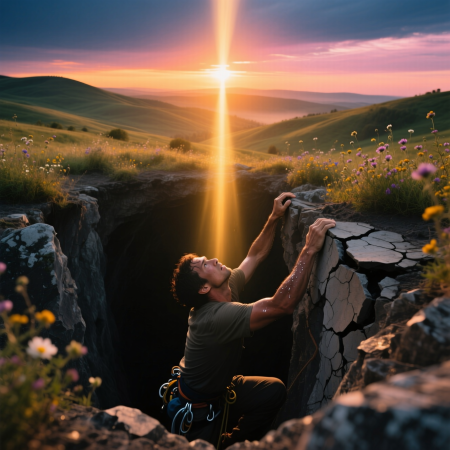 <img src="overcome-fears-transformation.jpg" alt="Overcoming fears and rising toward light and freedom transformation">