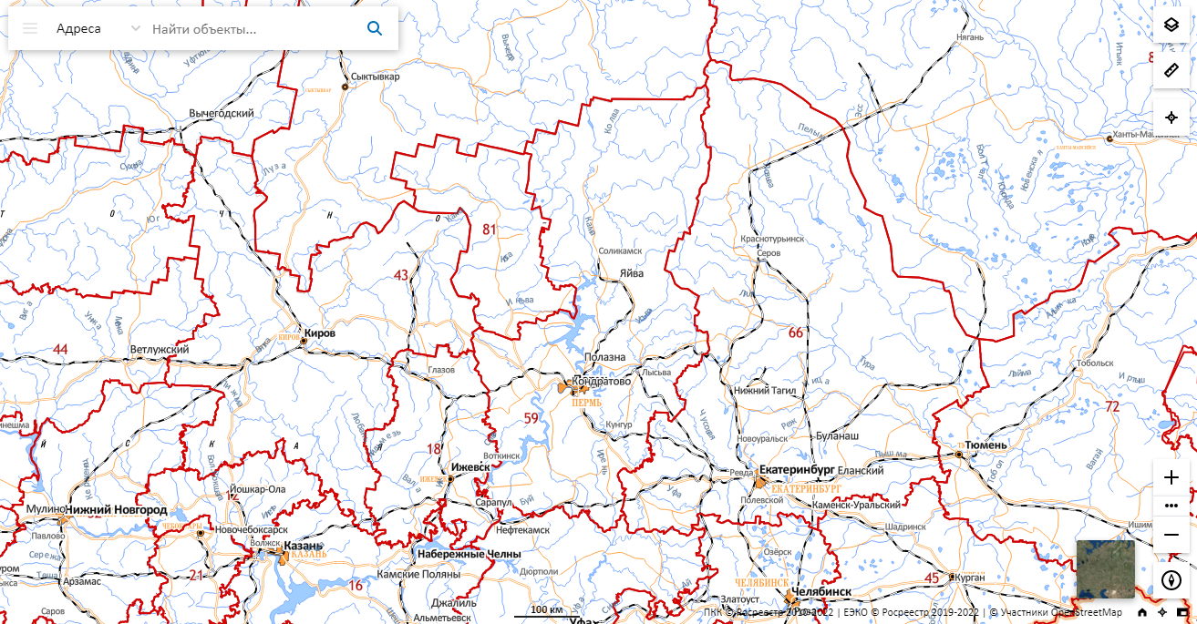 Публичная карта росреестра пермского края спутник