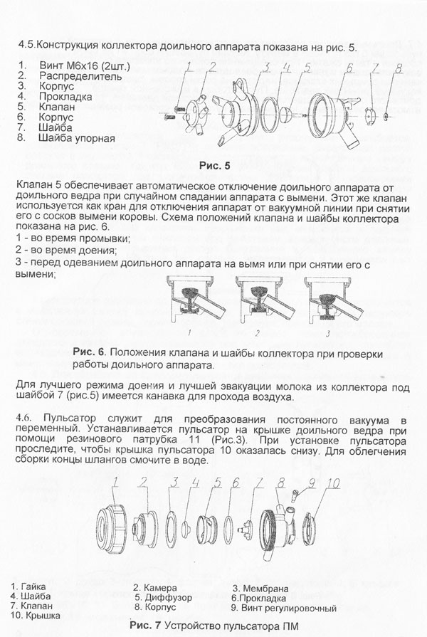 Схема доильного аппарата доюшка