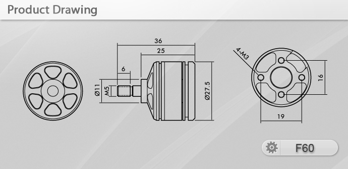 Чертёж T-Motor F60 FV1900