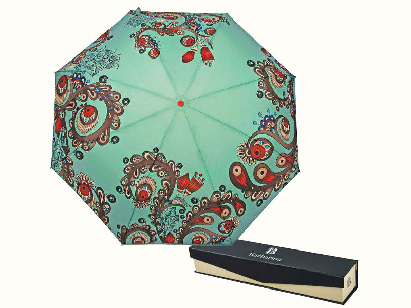 Зонтик автомат с растительным орнаментом