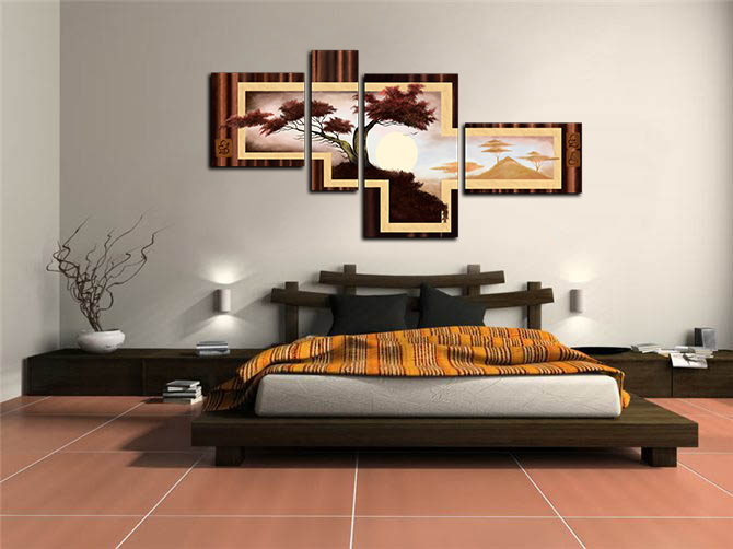 Картины и постеры в спальне над кроватью, более фото интерьеров